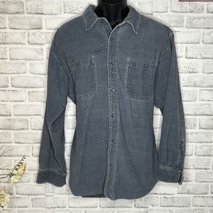Quest Vintage Corduroy Long Sleeve Button Down Shirt Size XL